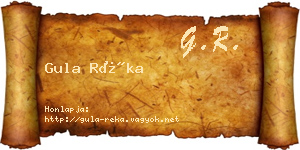 Gula Réka névjegykártya
